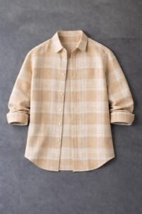 Beige Check Shirt for Men – Stylish Casual Shirt Under ₹349 _ Link in Bio 🔗