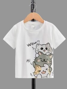 meninos da criança Camiseta desenhos animados e gráficos de letras